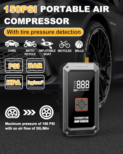 VANXIPOW M1 jump starter black and silver casing