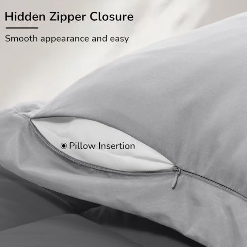 Reversible grey side of Downluxe king comforter