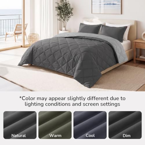 Bedding set presented on a modern king bed