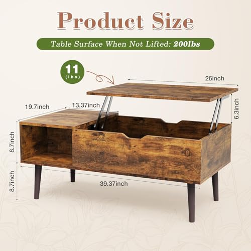 OLIXIS coffee table with raised lift top