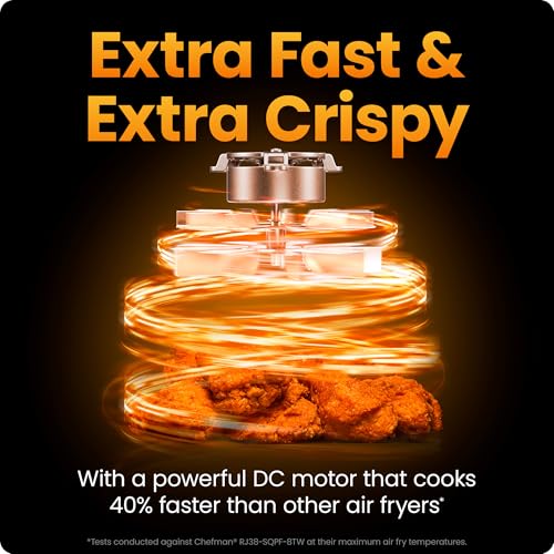 Stainless steel Chefman air fryer side profile