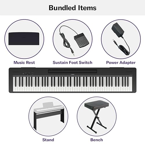 Full Yamaha P-143 bundle with stand and bench