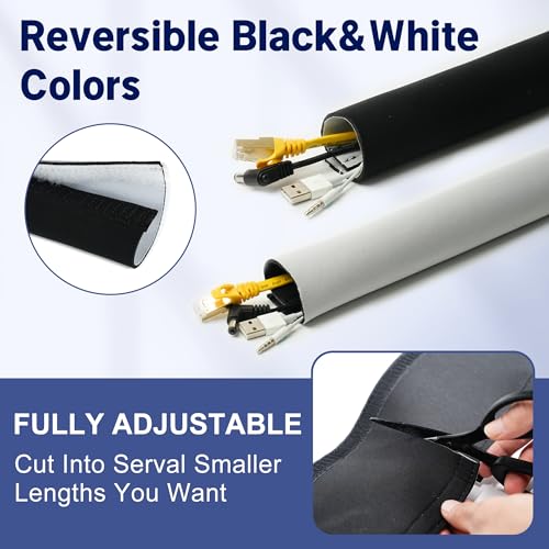 CableGeeker sleeve applied to desk cables