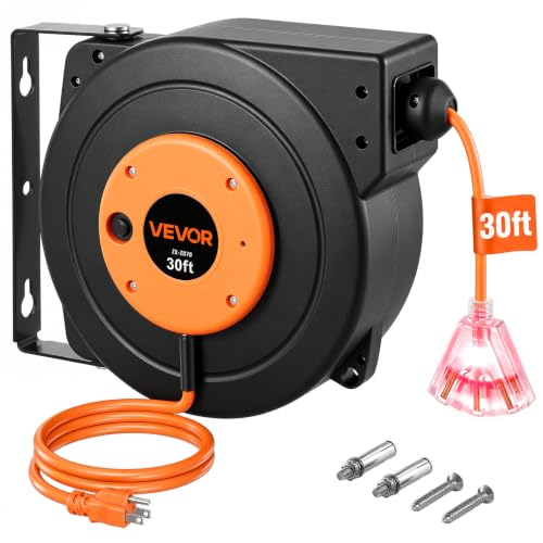 VEVOR 30FT Ret retractable Extension Cord Reel
