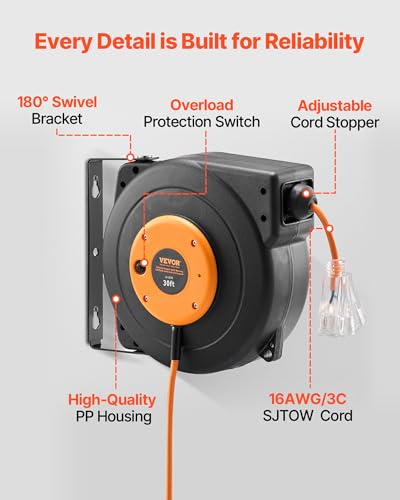 VEVOR Cord Reel circuit breaker for security