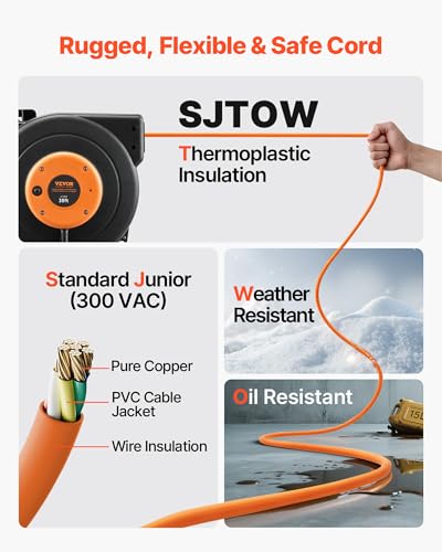 VEVOR Cord Reel durable SJTOW wire