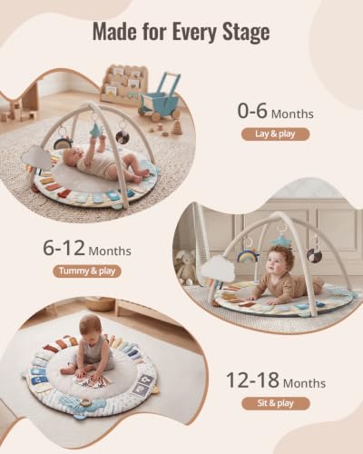 Close up of Montessori toys on Blissful Diary gym