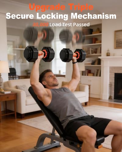 Side profile view of 25lb adjustable dumbbell