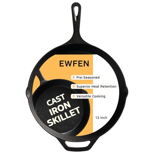 EWFEN 12 Inch Cast Iron Skillet overhead view