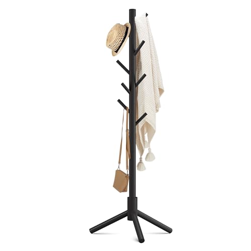 Haddockway Wooden Coat Rack Stand black profile
