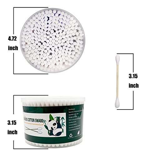 Bamboo stick cotton swab side view