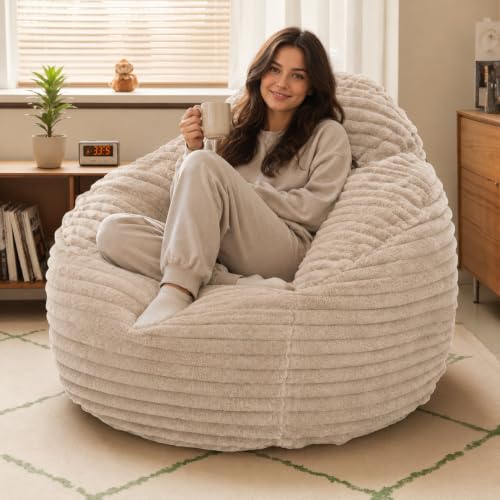 Simple Deluxe 3.25 ft taupe bean bag chair
