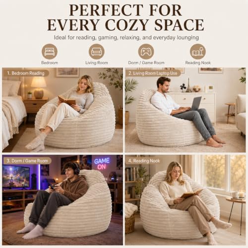 Simple Deluxe bean bag lounge chair for adults