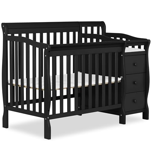 Dream On Me Jayden mini crib black front view