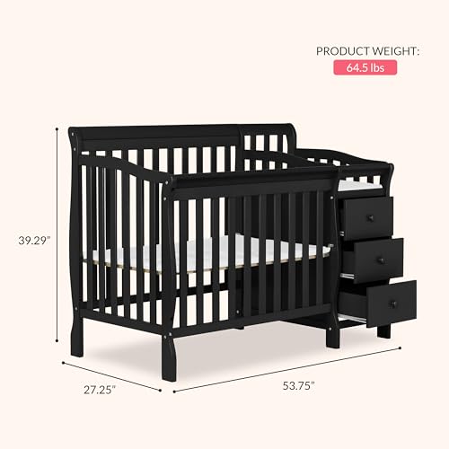 Dream On Me mini crib three drawer storage