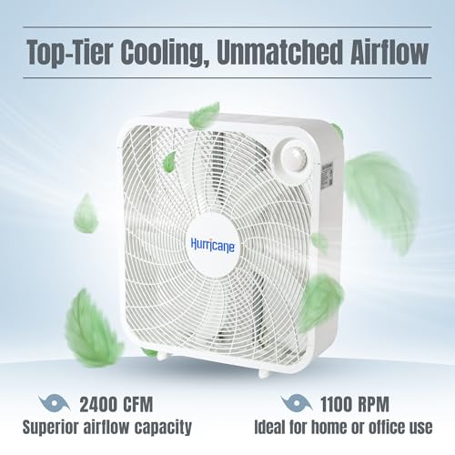 Hurricane box fan lightweight polymer blades