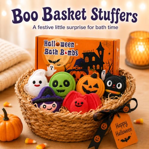 Pumpkin shaped Halloween bath bomb