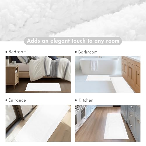 White rectangular bath rug 20x30 size