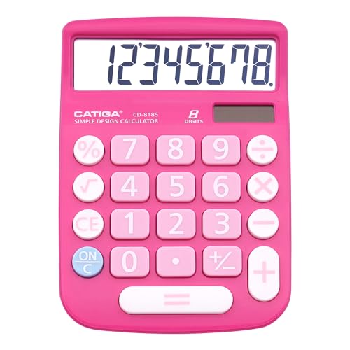 CATIGA CD-8185 pink calculator top view