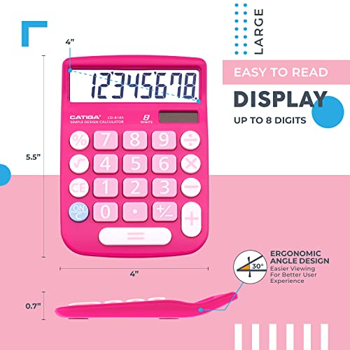 Tilted display of CATIGA CD-8185 calculator