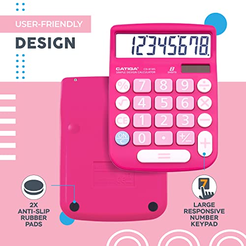 Side profile of small desktop calculator