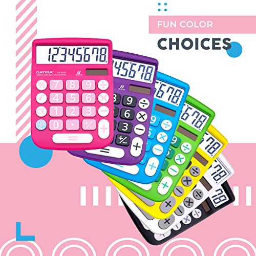 CATIGA CD-8185 pink calculator in office setting