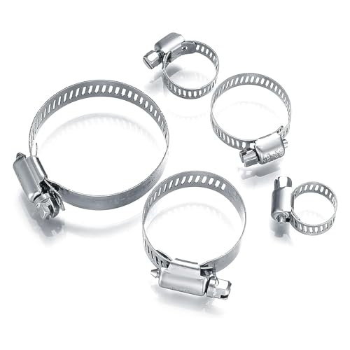 MUZHUPGUZ 20Pcs Adjustable Stainless Steel Hose Clamps Assortment Kit screw mechanism