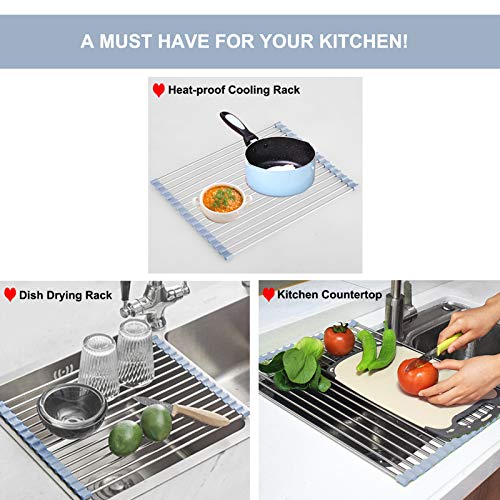 Heat-resistant dish rack being used for cooling pots