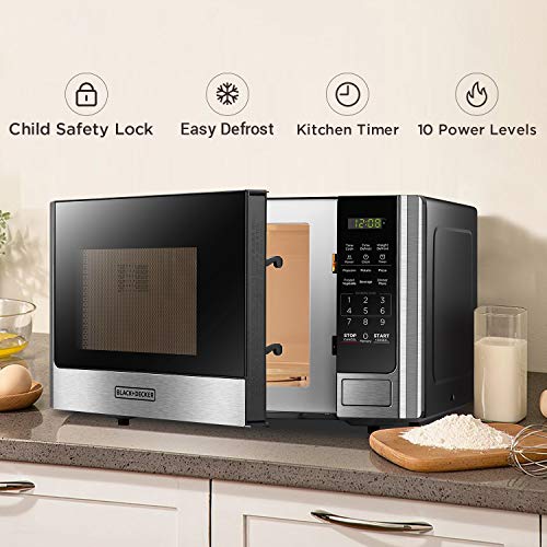 Side profile of stainless steel microwave
