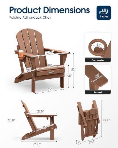 Folded MUCHENGHY Adirondack chair for storage
