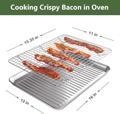 Stainless steel cooling rack with raised feet