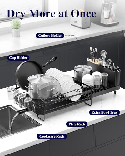 Kitsure dish rack showing extendable mechanism