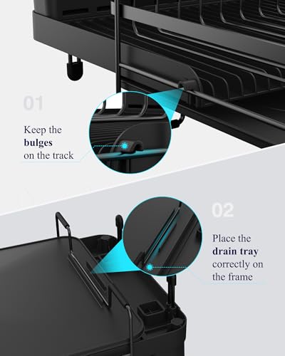 Drainage pipe feature on Kitsure dish rack