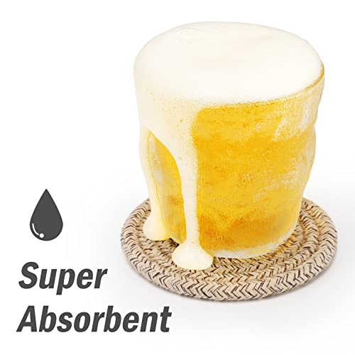 ABenkle coaster placed under a glass on a wooden table