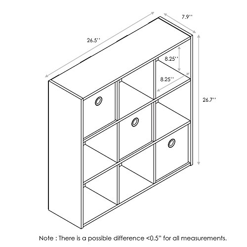 Side profile of Furinno Simplistic storage unit