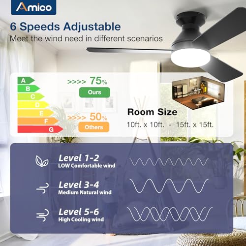 Close up of Amico fan light fixture