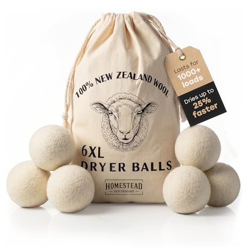 Homestead Houseware XL wool dryer balls 6-pack