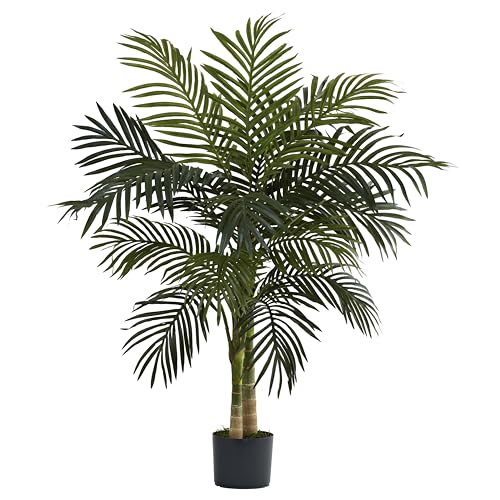 Nearly Natural 4 ft Golden Cane Palm full view