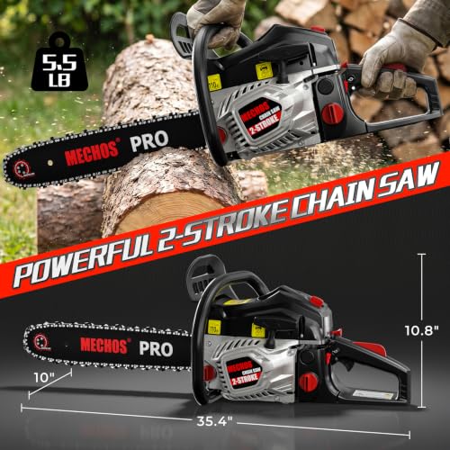 Baococo 62cc Chainsaw side view with chain