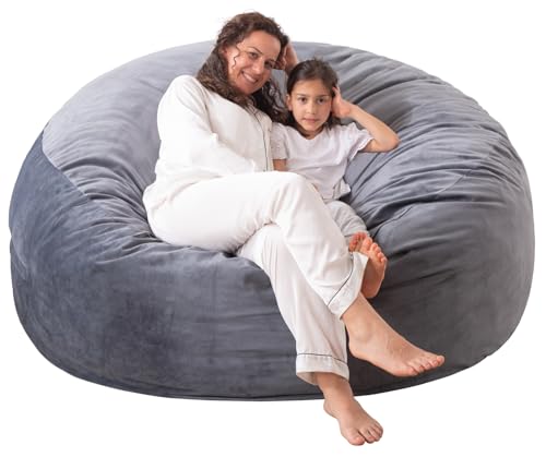 WhatsBedding 3 ft Bean Bag Chair Dark Grey