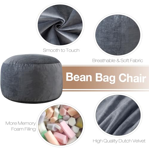 Close up of plush fabric on 3 ft bean bag