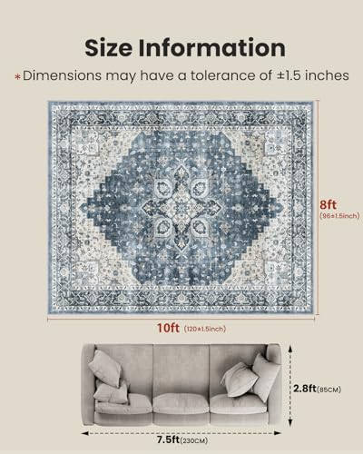 Close up of blue area rug texture