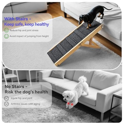 Side view of Pawaboo pet ramp showing adjustable height