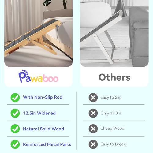 Pawaboo pet ramp with crossbars for better grip