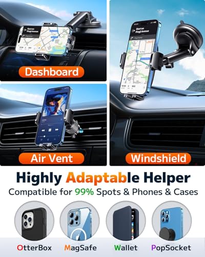 Close up of suction cup phone holder