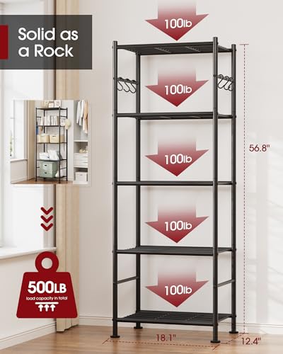 Close up of Sakugi heavy-duty metal shelves