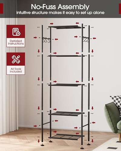 Sakugi 5-Tier Storage Rack angled perspective