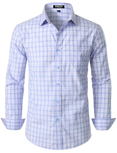 JEMITOP slim fit plaid shirt front view