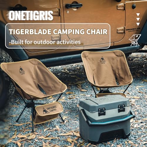 Side profile of the portable hiking chair