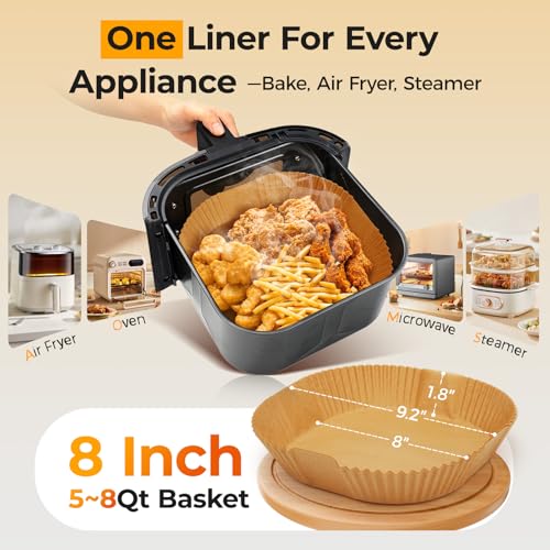 Top view of vailnd square parchment paper liner